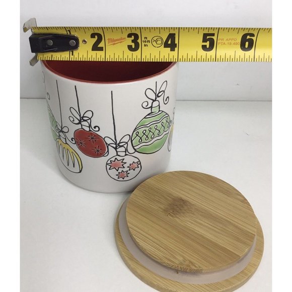 Canister 4" Spectrum Designz Christmas RETRO ORNAMENTS Ceramic- NEW - Picture 5 of 7